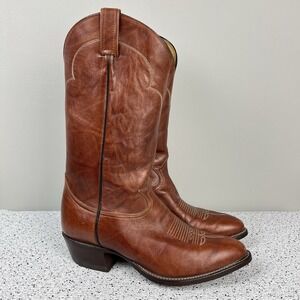 Tony Lama Dress Western Boots Mens 9.5 EEE Chocolate‎ Brown Cow Leather 5084